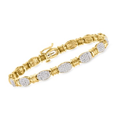 Ross-Simons 1.00 ct. t.w. Pave Diamond Bracelet in 18kt Gold Over Sterling Size 7