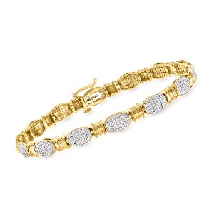 Ross-Simons 1.00 ct. t.w. Pave Diamond Bracelet in 18kt Gold Over Sterling Size 7 - 1 of 2