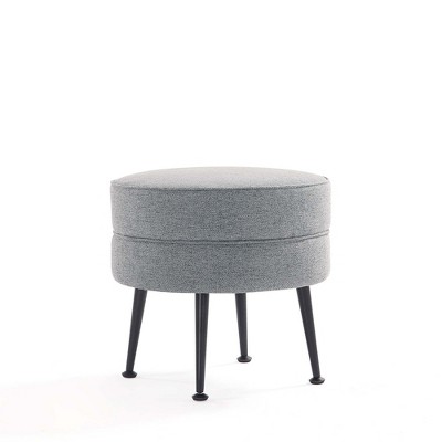Airsurfer Compact Light Gray Ottoman Modern Round Storage Ottoman Seating Solution for Living Room Relaxation
