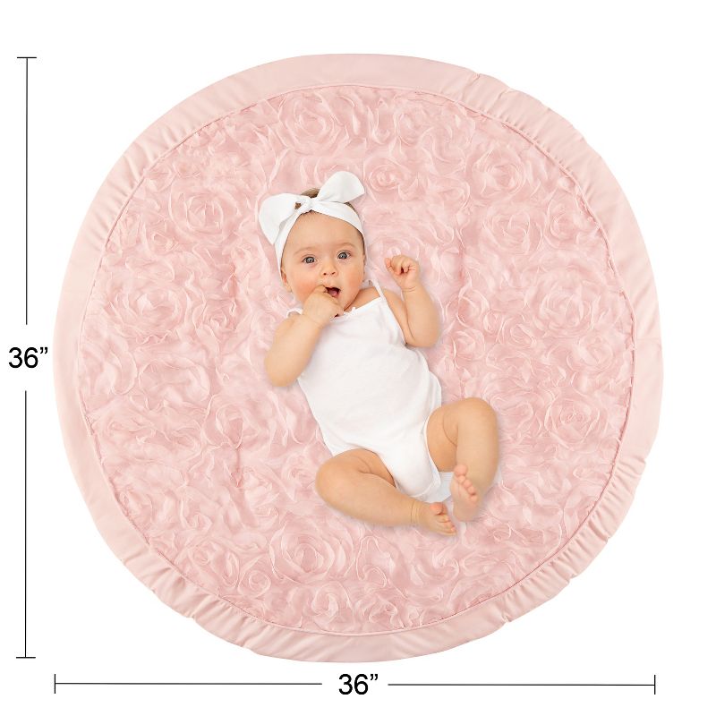 Sweet Jojo Designs Girl Baby Tummy Time Playmat Rose Pink, 5 of 7