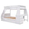 YOOCOZZ Twin Over Full Bunk Bed with Trundle, Drawers, Built-in Desk and Upper Shelf - 4 of 4