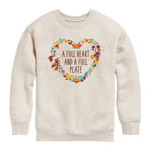 Boys' - Disney - A Full Heart And A Full Plate Graphic Long Sleeve Fleece Sweatshirt - 1 of 4