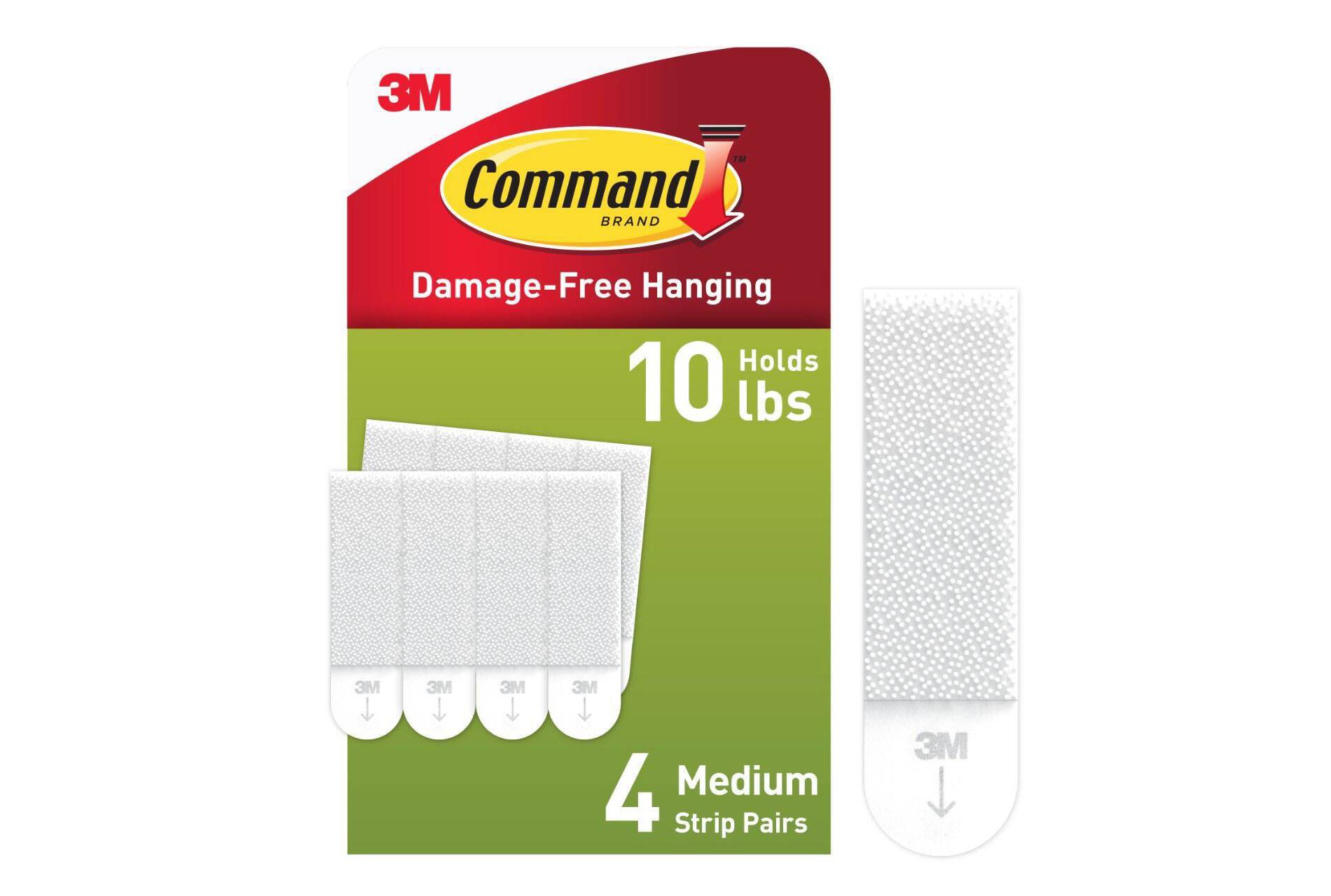 Command Medium Picture Hanging Strips White: Adhesive Wall Mounting for Art & Stationery