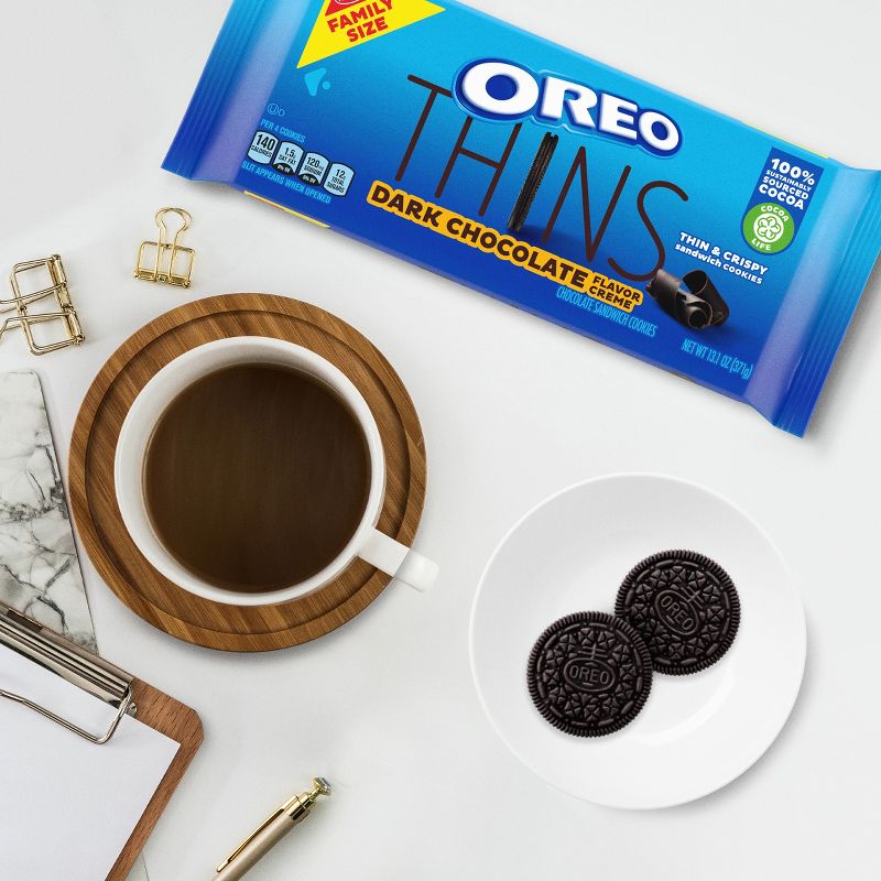 OREO Thins Dark Chocolate Cookies - 13.1oz, 4 of 17