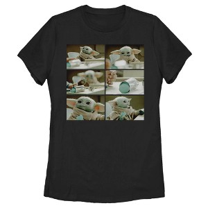 Women's Star Wars The Mandalorian The Child Snack Time T-Shirt - 1 of 4