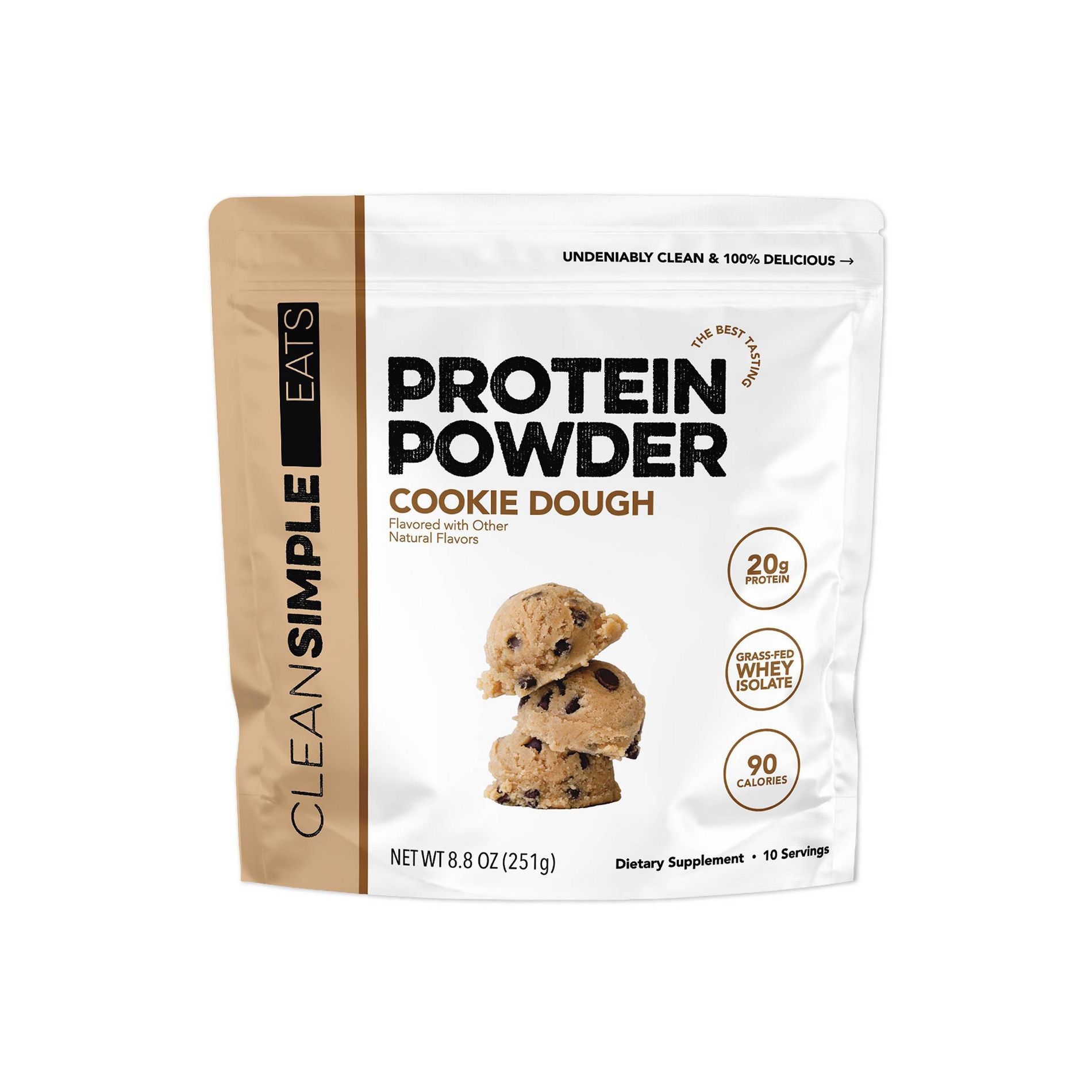 Clean Simple Eats Protein Powder - Cookie Dough - 20g Whey Isolate Protein - 8.8oz/10 servings