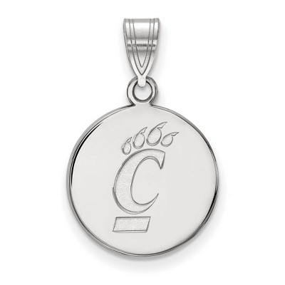 Black Bow Jewelry 10k White Gold Cincinnati Bearcats NCAA Medium Pendant