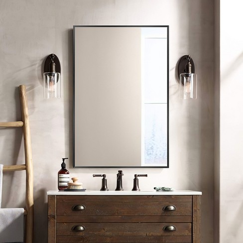 Dovelina Modern Rectangle Metal Frame Bathroom Vanity Mirror Decorative ...