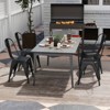 Tangkula Tolix Style Metal Dining Chairs Set of 4 w/ Removable Backrest for Dining Room - 4 of 4