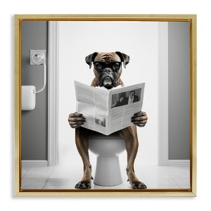 Stupell Industries Boxer Dog & Newspaper, 25" x 25" - 1 of 4