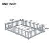NicBex Full Size Floor Bed with Fence and Door,Rubber Wood Floor Bed with Safety Guardrails,Montessori Floor Bed for Kids,Girls,Boys - 3 of 4