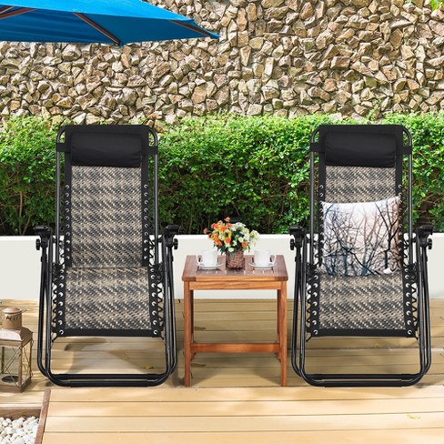 2 pcs zero gravity chair lounge patio discount chairs with canopy cup holder