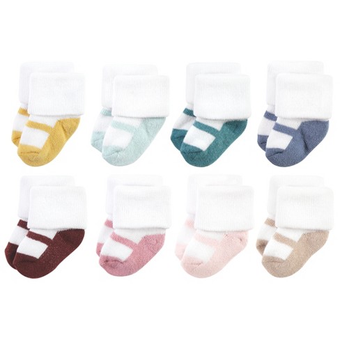 Hudson Baby Infant Girls Cotton Rich Newborn And Terry Socks, Soft ...