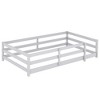 CAVINAS Twin/Full Size Montessori Bed Frame with High Fence,Modern Floor Bed for Kids Room,Bedroom - 4 of 4