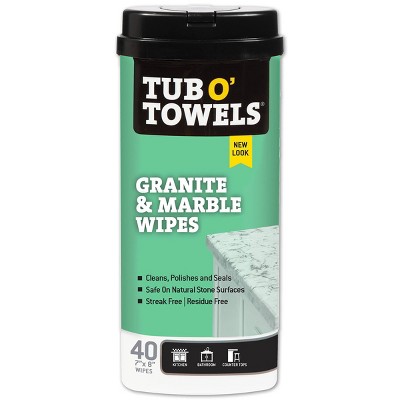 Tub O' Towels Granite & Marble Wipes - 40ct