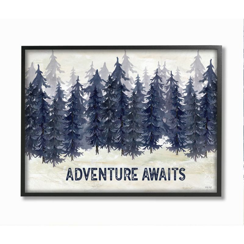 Stupell Industries Adventure Awaits Quote Blue Pine Tree Forest Scene, 1 of 7