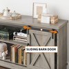 Garvee TV Stand for 65" Television, Modern Farmhouse Sliding Barn Door TV Stand, Entertainment Center TV Console, Grey - 4 of 4