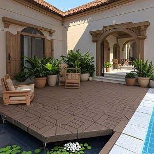 KTMBDW Plastic Interlocking Deck Tiles, 44 Pack , 12"x12" Waterproof Outdoor Flooring All Weather Use, Patio Floor Decking Tiles for Porch Backyard - 1 of 4