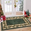 Christmas Runner Rug 2x6 Washable Low Pile Non-Slip Rug Stain-Resistant for Kitchen, Entryway, Bathroom, Plaid Carpet Mat - 2 of 2