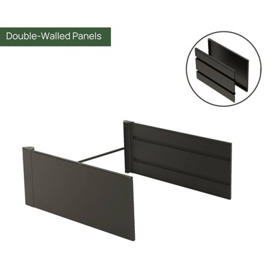 Urban Charcoal Tall Modern Rectangular Metal Raised Garden Bed