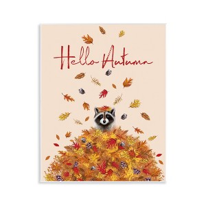 Stupell Industries Hello Autumn Raccoon Wall Plaque Art - 1 of 4