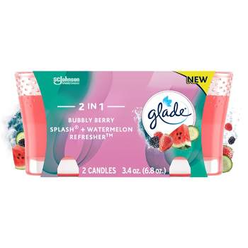 Glade 2-in-1 Candles - Bubbly Berry Splash & Watermelon Refresher - 6.8oz/2ct