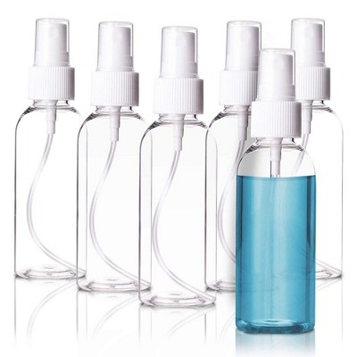 Juvale 20 Pack Clear Plastic Bottles with Fine Mist Pump Spray Cap for Travel (2.7oz)
