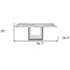 HomeRoots 79" Light Gray and White Marble and Wood Pedestal Base Dining Table - 3 of 4
