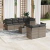 vidaXL 8 Piece Patio Sofa Set with Cushions Gray Poly Rattan - Table + 3x Middle + 4x Corner - 2 of 4