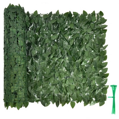 Costway 118x39in Artificial Ivy Privacy Fence Screen Faux Hedge Fence & Vine Decor Green