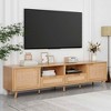 MAYEERTY Rattan TV Stand for TVs up to 85", Modern Farmhouse Media Console, Entertainment Center with Solid Wood Legs for Living Room Beige - 4 of 4