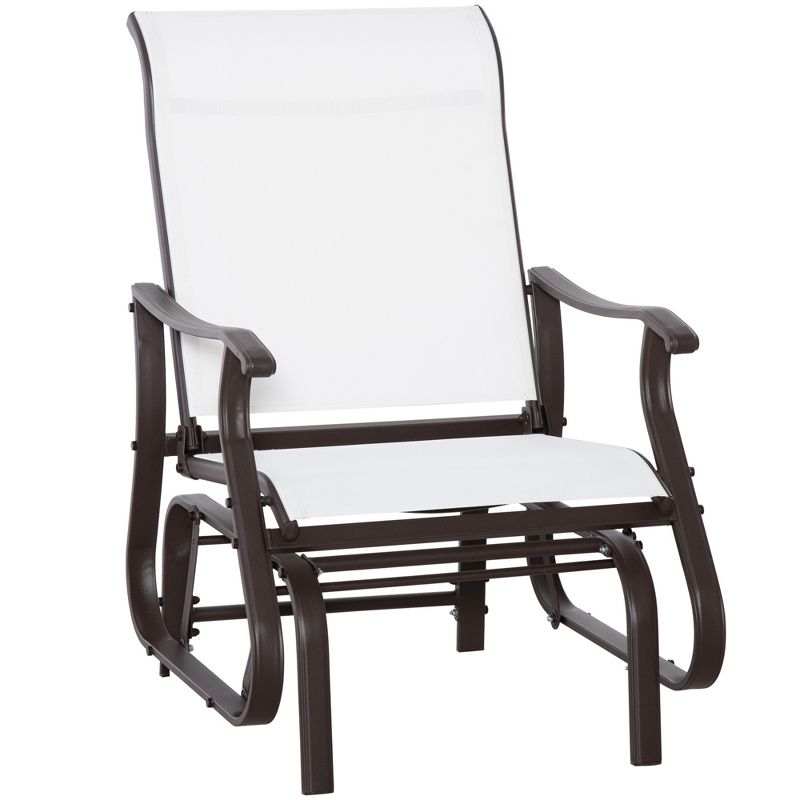 Outsunny Outdoor Swing Glider Chair, Patio Mesh Rocking Chair with Steel Frame for Backyard, Garden and Porch, 1 of 7