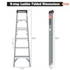 ALEXOUN 6 Step Ladder,Anti-Slip Step,6 Foot Fiberglass Step Ladder with Top Cap for Storing Tools,Durable,for Home or Warehouse, 250LBS Capacity,Gray - 4 of 4