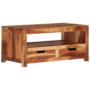 vidaXL Coffee Table 33.1 in.x19.3 in.x15.7 in. Solid Wood Acacia - 1 of 4