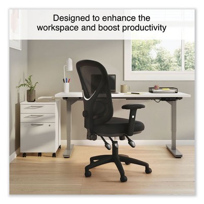 Aeson Series Multifunction Black Mesh Task Chair with Adjustable Arms