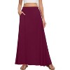 Women's 2025 Maxi A-Line Skirt - Elastic High Waist Flowy Long Skirt with Pockets Black - 4 of 4