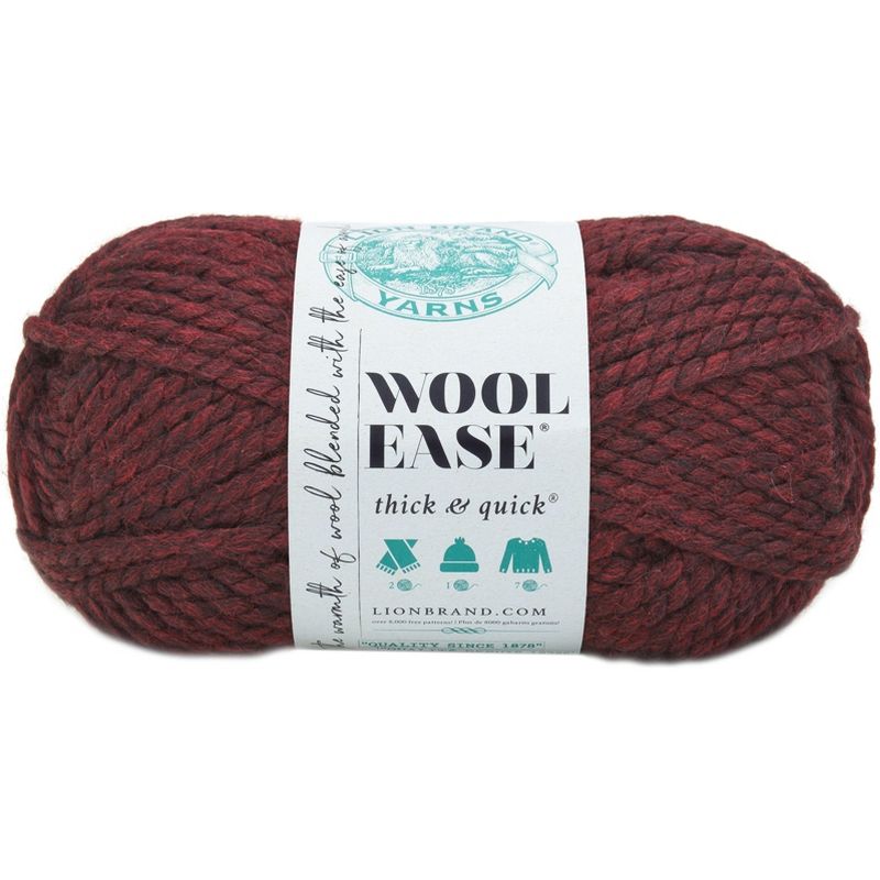 (3 Pack) Lion Brand Wool-Ease Thick & Quick Yarn - Claret, 2 of 4