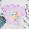 Simply Sage Market S.W.Smiley Rainbow Checkered Boxy Crop Top - 3 of 4