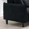 VASIP 97 inch Black Teddy Velvet Sofa, suitable for living rooms, bedrooms, reception rooms, offices, apartments, and other living spaces. - 3 of 4