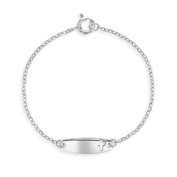 Baby Girls' Cross Cutout Tag ID Bracelet Sterling Silver - In Season Jewelry
