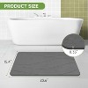 Zevemomo Diatomaceous Earth Bath Mat, 23.6"x15.4" Absorbent Stone Shower Mat for Bathroom, Quick Drying Non-Slip Bathroom Floor Mat in Dark Grey - 3 of 4