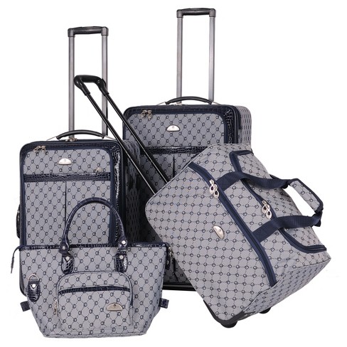 American Flyer Signature 4pc Softside Checked Luggage Set