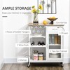 Rolling Kitchen Island with Storage, Kitchen Cart with 4-bottle Wine Rack, Bar Cart - 4 of 4