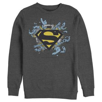 Men's Superman Logo Broken Chain Sweatshirt - Charcoal Heather