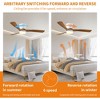Duclsaty 42" wood Ceiling Fan with light, Color-Changing LED, Flush Mount, Low profile Wood Blades, Remote - 4 of 4