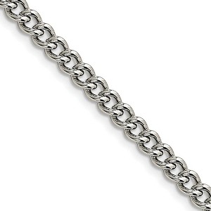 Black Bow Jewelry Men's 5.3mm Stainless Steel Round Curb Chain Necklace - 1 of 4