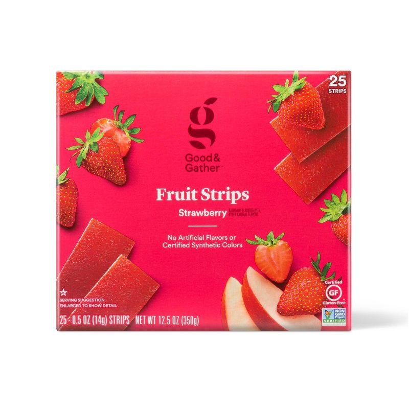 Strawberry Fruit Strips - 25ct/12.5oz - Good &#38; Gather&#8482;, 1 of 8