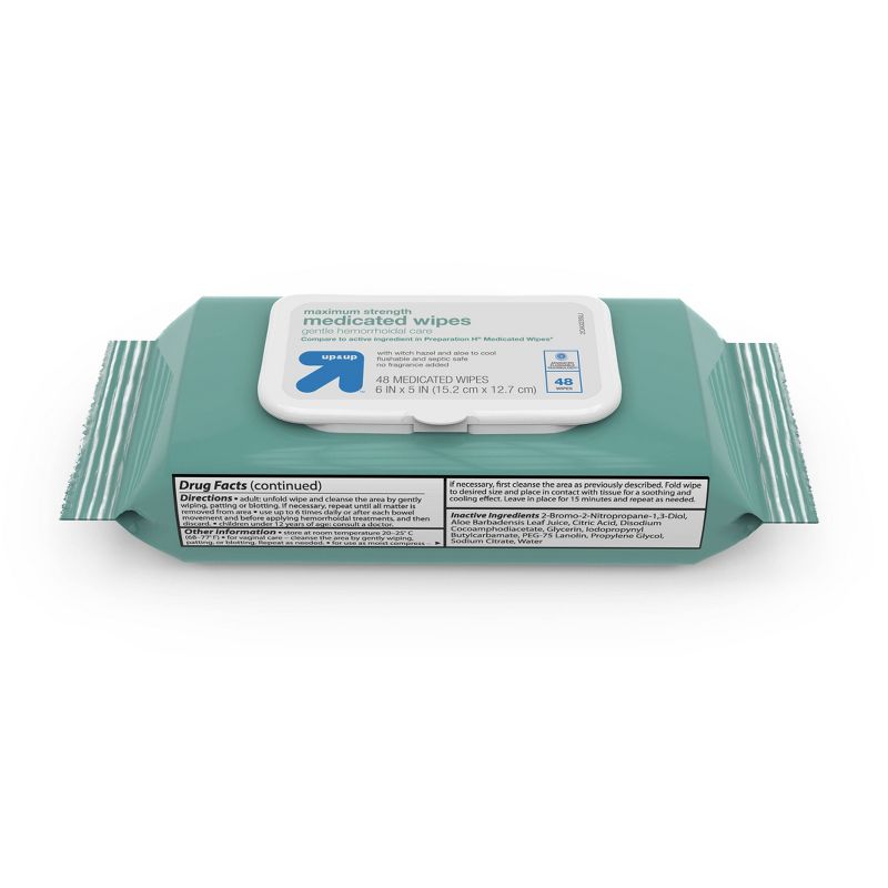 Medicated Hemorrhoid Fragrance free Wipes - 96ct - up &#38; up&#8482;, 5 of 9