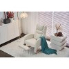 Cotton Linen Nursery Rocking Chair with Adjustable Footrest,Modern Recliner Glider for Living Room or Bedroom-Baofuwish - 3 of 4