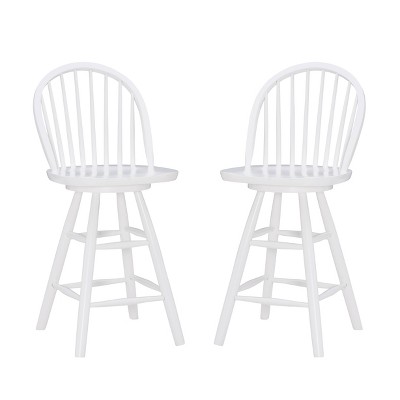 Set of 2 Erica Counter Height Barstools White - Linon